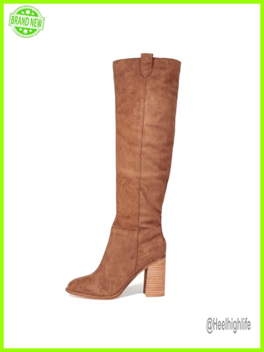 Suede Knee High Slouch Boots Chunky Heel Tall Boot for Women